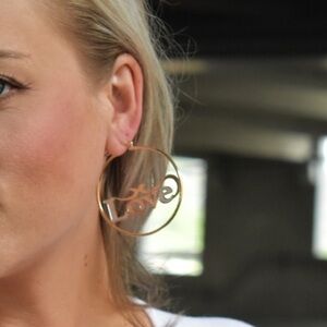 Large LOVE Hoops Goldplated earrings